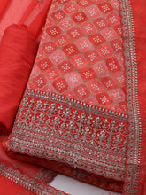 Embroidered Art Silk Unstitched Suit With Dupatta